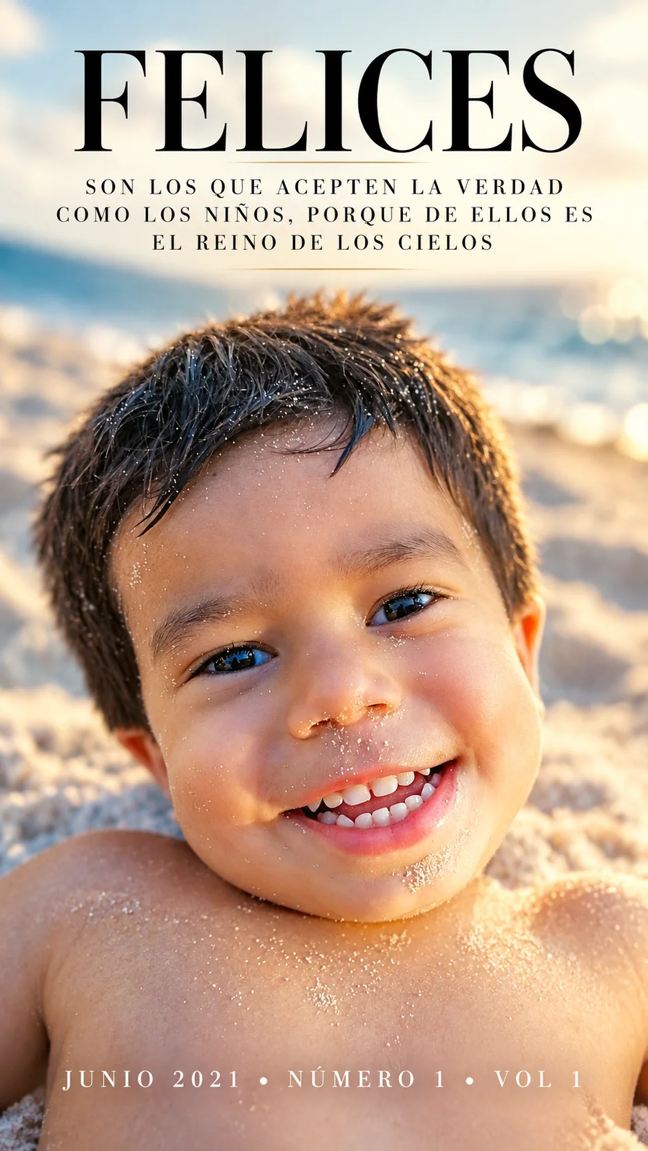 Editorial cover with a portrait of a boy and the title Felices.